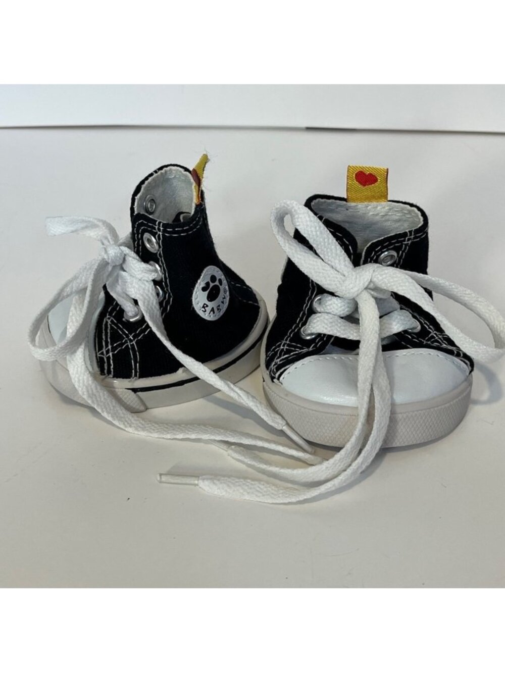 5/$35 Build A Bear BABW Black and White Hightop Sneakers Shoes Converse Style